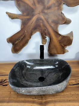 Раковина из речного камня RS-66707 60х38х15 из натурального камня