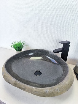 Раковина из речного камня RS-66190 59х52х15 из натурального камня