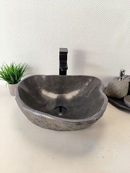 Раковина из речного камня RS-65975 43х37х15 из натурального камня