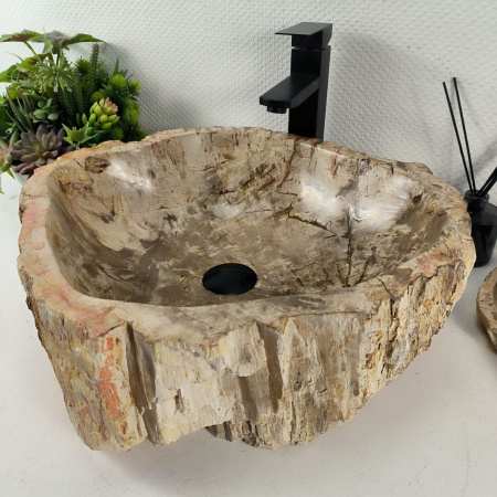 Каменная раковина из окаменелого дерева OD-04345 (51*47*15) 0176 из натурального камня