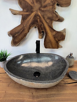 Раковина из речного камня RS-65808 58х42х15 из натурального камня