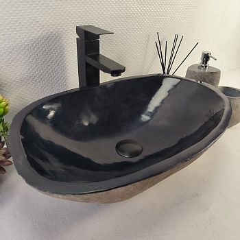 Раковина из речного камня RS-65493 53*34*16 из натурального камня
