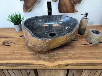 Раковина из речного камня RS-65773 50х45х16 из натурального камня
