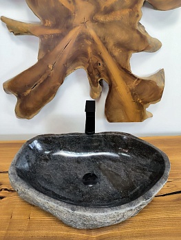 Раковина из речного камня RS-66519 62х39х14 из натурального камня