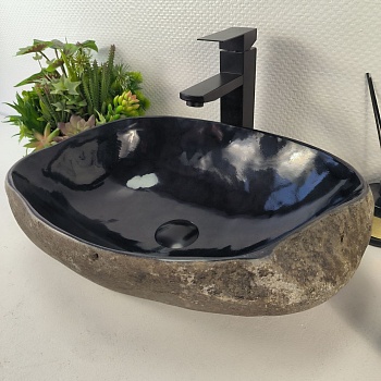 Раковина из речного камня RS-65431 45*34*15 из натурального камня