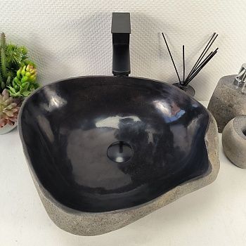 Раковина из речного камня RS-65428 46*39*15 из натурального камня