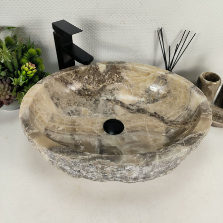 Каменная раковина из оникса Erozy Grey EO-04418 (52*42*15) 0156  из натурального камня