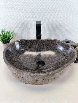 Раковина из речного камня RS-66235 54х40х15 из натурального камня