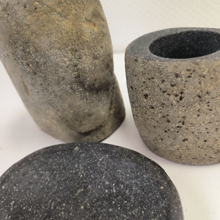 Набор из речного камня 3 предмета RN-03820 дозатор, стаканчик,мыльница) (143,144,145) 