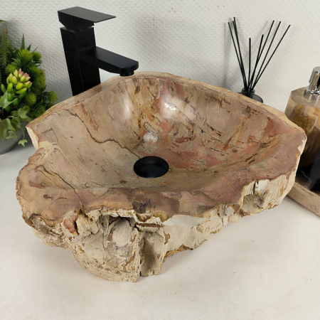 Каменная раковина из окаменелого дерева OD-04416 (44*39*16) 0175 из натурального камня