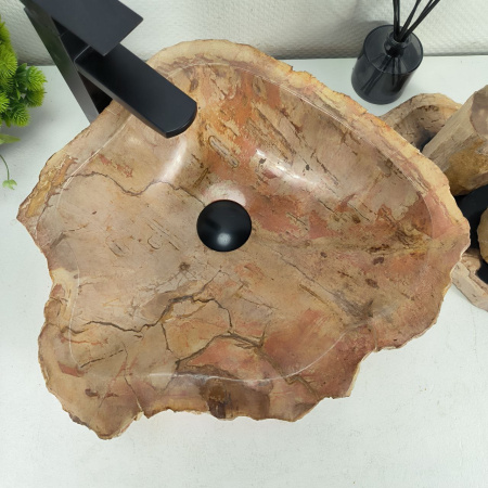 Каменная раковина из окаменелого дерева OD-04416 (44*39*16) 0175 из натурального камня