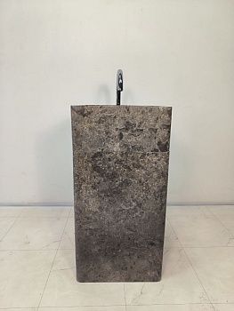 Раковина напольная из мрамора Square Grey RN-65932 45х45х90 из натурального камня