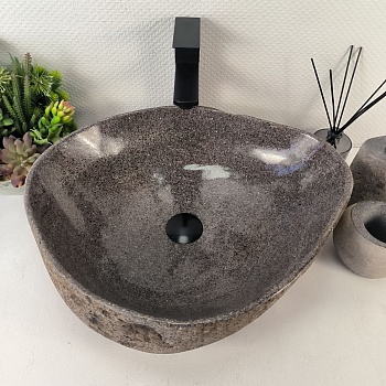Раковина из речного камня RS-65439 51*43*15 из натурального камня
