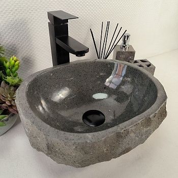 Раковина из андезита Erozy Grey EA-65562 36*31*15 из натурального камня