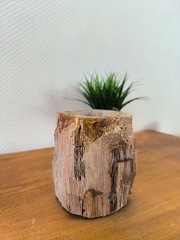 Стакан из окаменелого дерева СO-66174 из натурального камня