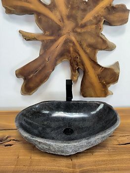 Раковина из речного камня RS-66521 61х38х15 из натурального камня