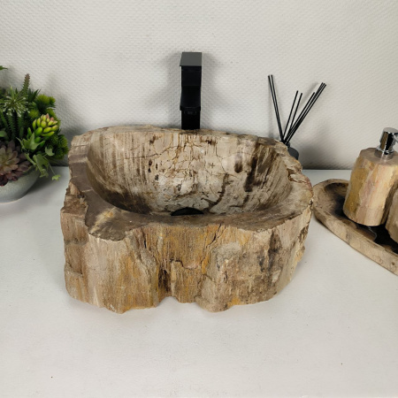 Каменная раковина из окаменелого дерева OD-04314 (45*40*15) 0175 из натурального камня