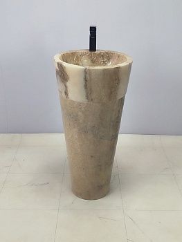 Раковина напольная из оникса Yellow ON-66254 45*45*90 из натурального камня