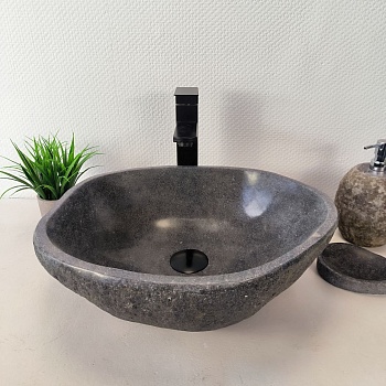 Раковина из речного камня RS-66013 46х37х15 из натурального камня