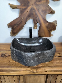 Раковина из речного камня RS-66713 54х40х15 из натурального камня