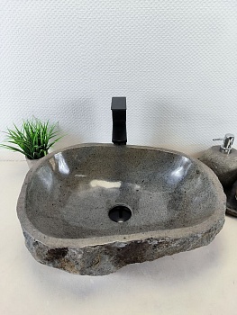 Раковина из речного камня RS-66236 51х39х15 из натурального камня
