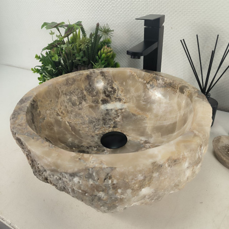 Каменная раковина из оникса Erozy Grey EO-04647 (42*42*15) 0156 из натурального камня