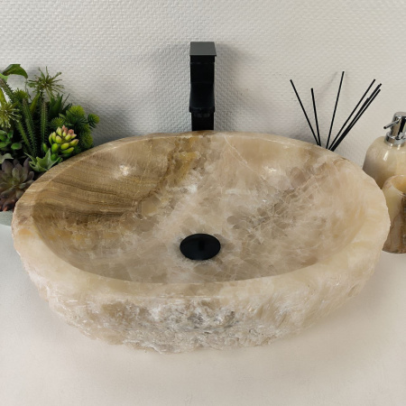 Каменная раковина из оникса Erozy Yellow EO-04820 (52*43*15) 0159 из натурального камня