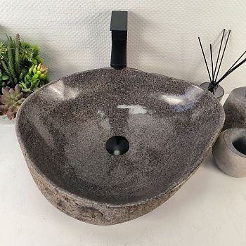 Раковина из речного камня RS-65439 51*43*15 из натурального камня