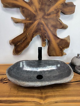 Раковина из речного камня RS-66434 64х36х15 из натурального камня