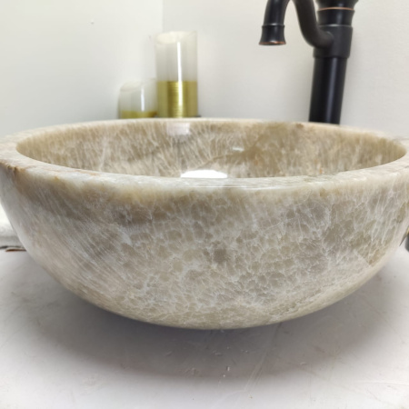 Раковина из оникса Bowl Grey Small TinLip BO-00605 (1.9cm) (40*40*15см)
