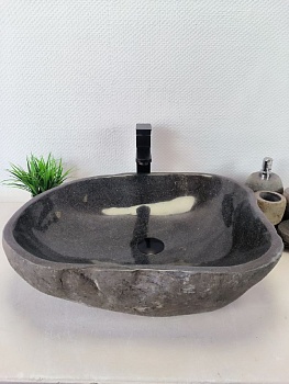 Раковина из речного камня RS-66213 55х44х15 из натурального камня