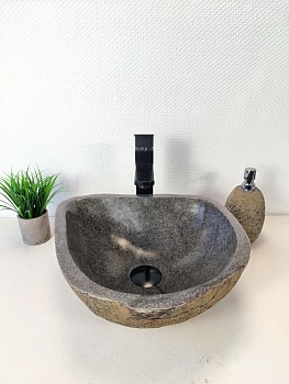 Раковина из речного камня RS-65963 40х38х15 из натурального камня