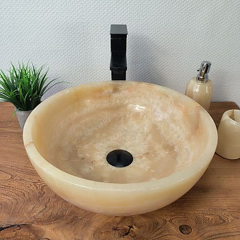 Раковина из оникса Bowl Yellow BO-66082 45*45*17 из натурального камня
