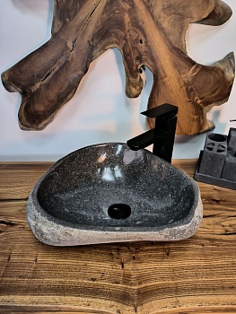 Раковина из речного камня RS-66754 41х35х15 из натурального камня