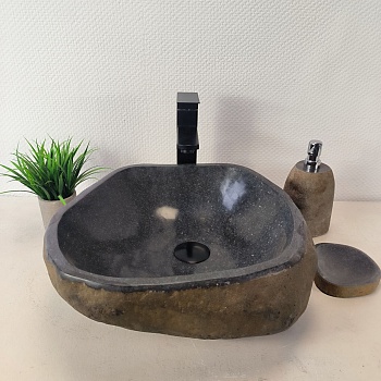 Раковина из речного камня RS-66040 41х39х15 из натурального камня