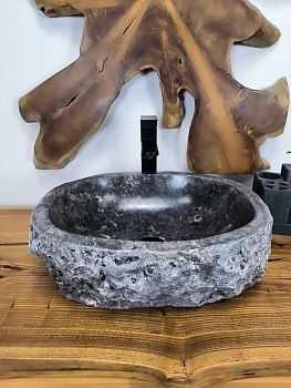 Раковина из мрамора Erozy Black EM-66624 46х39х15 из натурального камня