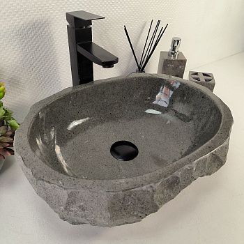 Раковина из андезита Erozy Grey EA-65561 46*34*14 из натурального камня