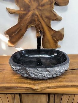 Раковина из мрамора Erozy Black EM-66598 58х41х15 из натурального камня
