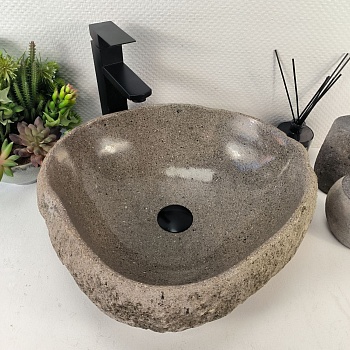 Раковина из речного камня RS-65434 45*41*15 из натурального камня