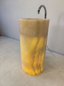Раковина напольная из оникса Silinder ON-65948 45х45х90 из натурального камня