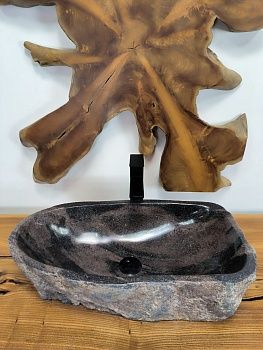 Раковина из речного камня RS-66520 63х32х15 из натурального камня