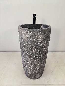 Раковина напольная из мрамора Pedestal Grey Marmo MN-65922 45х45х90 из натурального камня