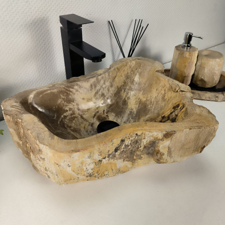 Каменная раковина из окаменелого дерева OD-04317 (48*39*15) 0175 из натурального камня