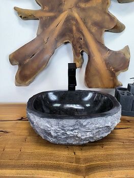 Раковина из мрамора Erozy Black EM-66217 41х31х15 из натурального камня