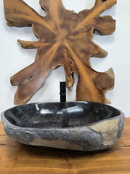 Раковина из речного камня RS-66515 60х45х16 из натурального камня