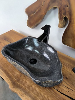 Раковина из речного камня RS-66645 51х34х15 из натурального камня