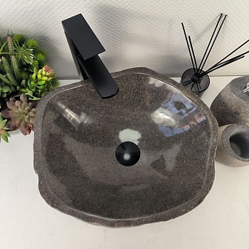 Раковина из речного камня RS-65436 42*37*14 из натурального камня