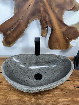 Раковина из речного камня RS-66676 54х32х16 из натурального камня