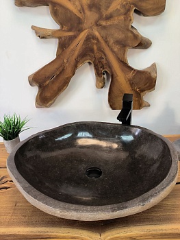 Раковина из речного камня RS-65844 62х52х16 из натурального камня