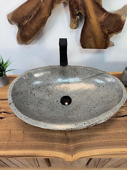 Раковина из речного камня RS-65827 60х40х14 из натурального камня